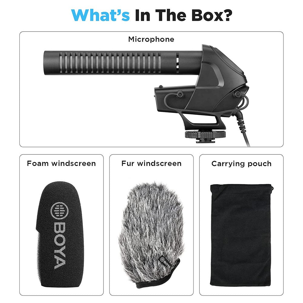 Microfone Shotgun Boya BY-BM3032 para Câmaras DSLR