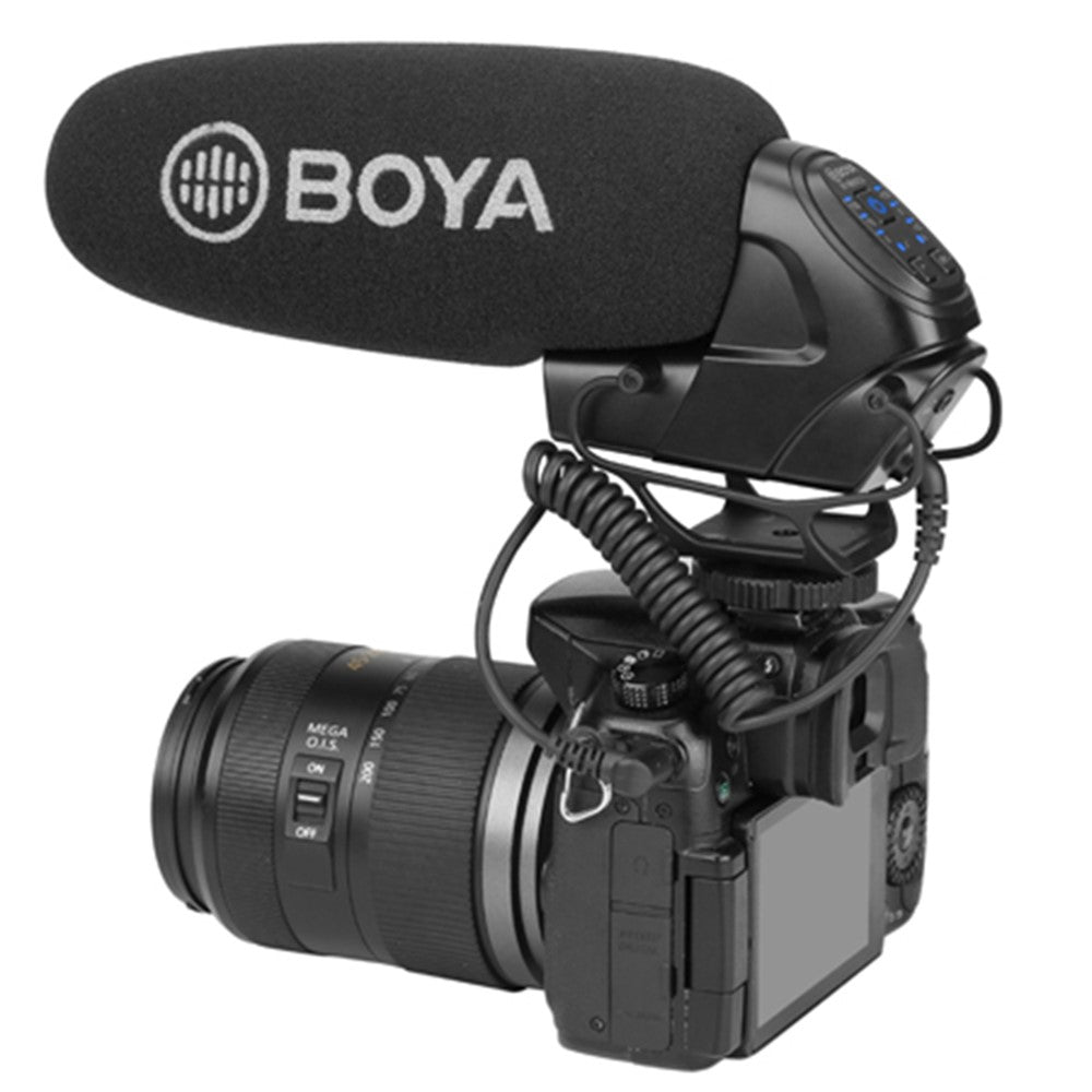 microfone boya by-bm3032 condensador com filtro passa-alto