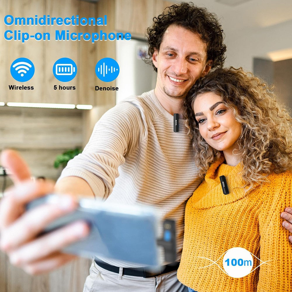 microfone wireless boya a2 para iphone android e câmaras