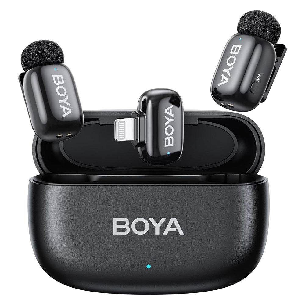 microfone sem fios boya mini-04 para iphone com redução de ruído ai