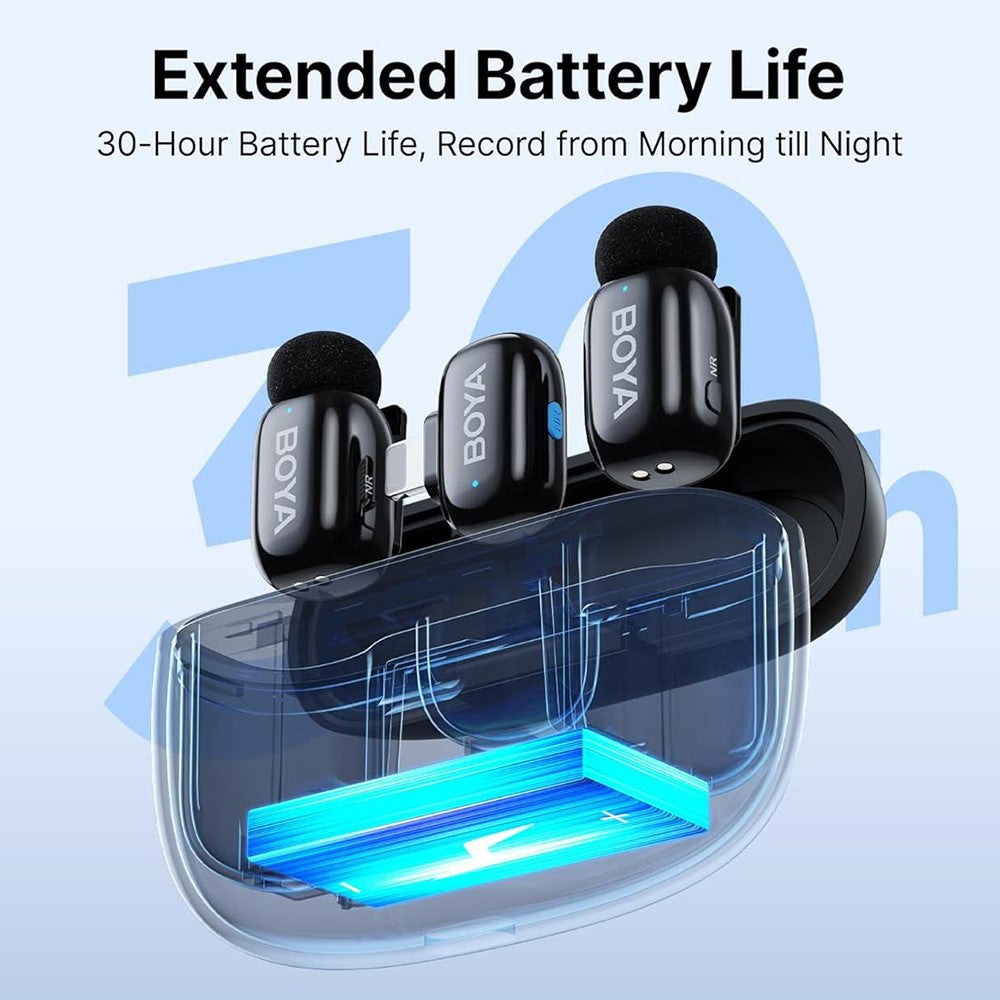 boya mini-04 conjunto de 2 microfones wireless mfi lightning
