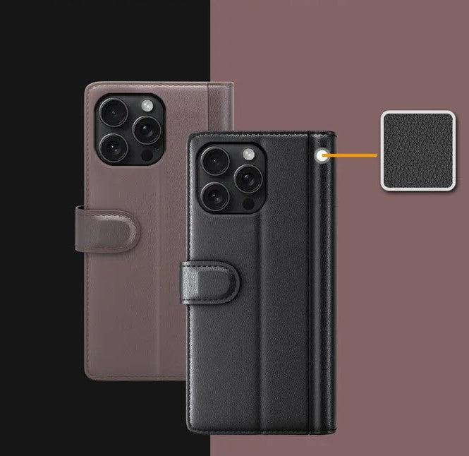 Capa Carteira Premium em Couro - Castanho