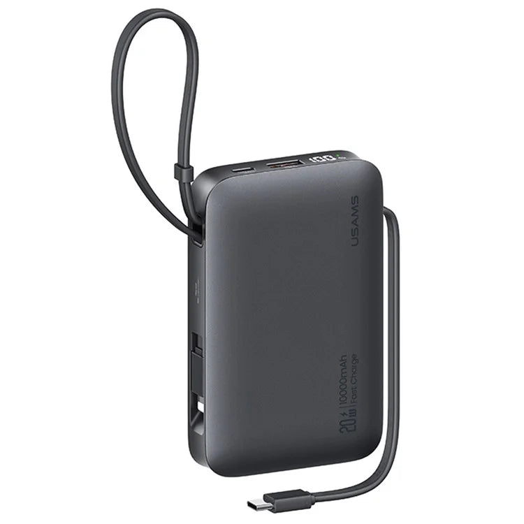 Power Bank USAMS 10000mAh com Carga Rápida Dual Type-C + Lightning