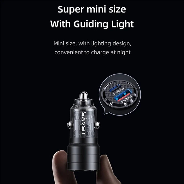 Carregador de Carro USAMS 95W USB-A + USB-C - Preto