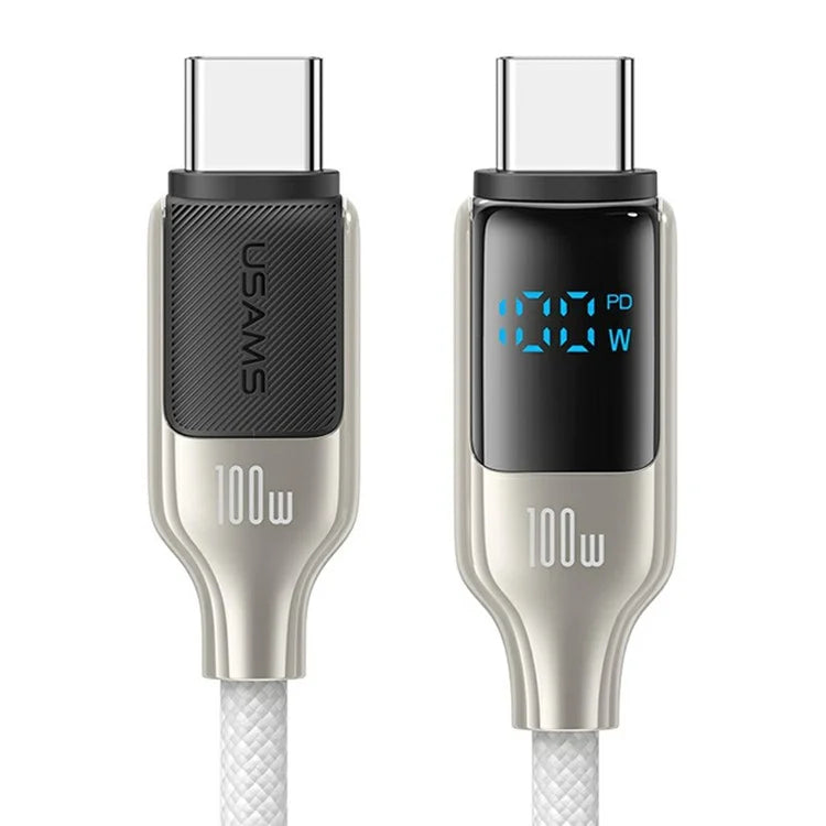 Cabo USAMS Tipo-C para Tipo-C 100W com Display LED