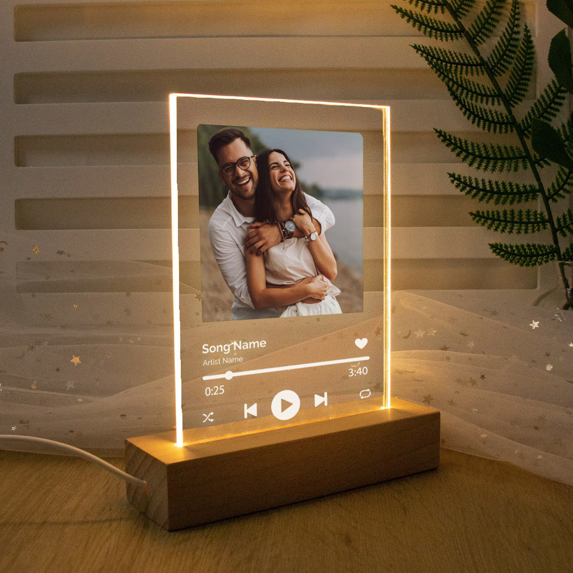 Placa LED Spotify - Presente para Namorados
