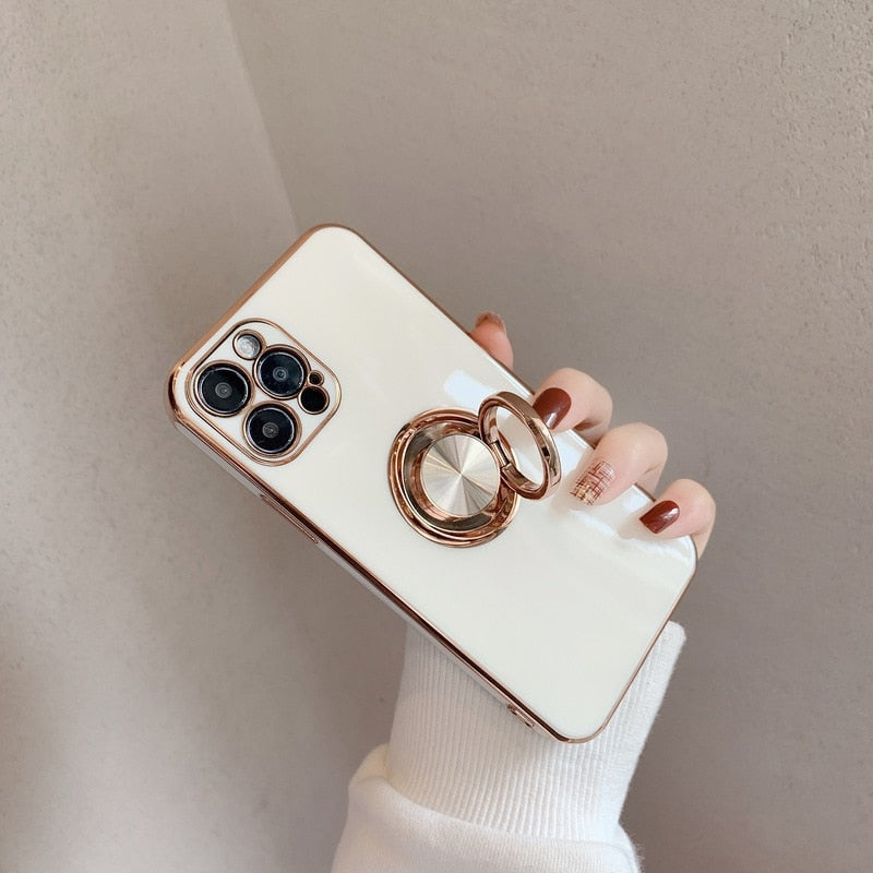Plating Magnetic Ring Phone Case