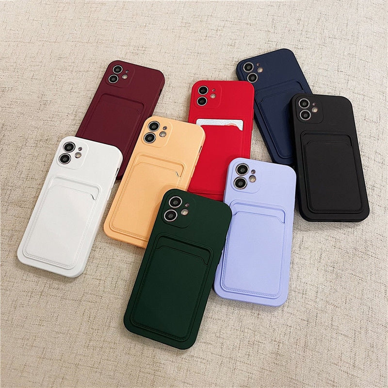 Card Slot Silicone Capas de Telemóvel