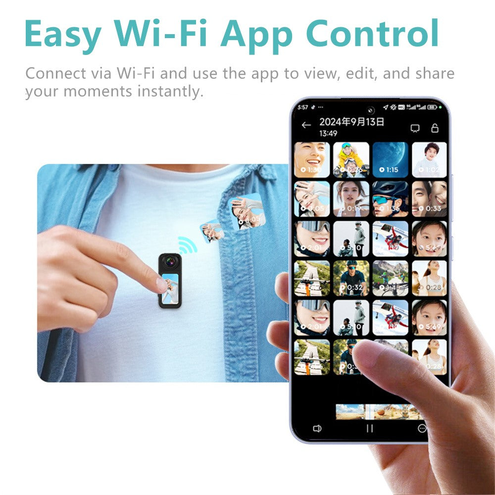 Câmara Mini S70 WiFi 2.7K Lente Rotativa 180°