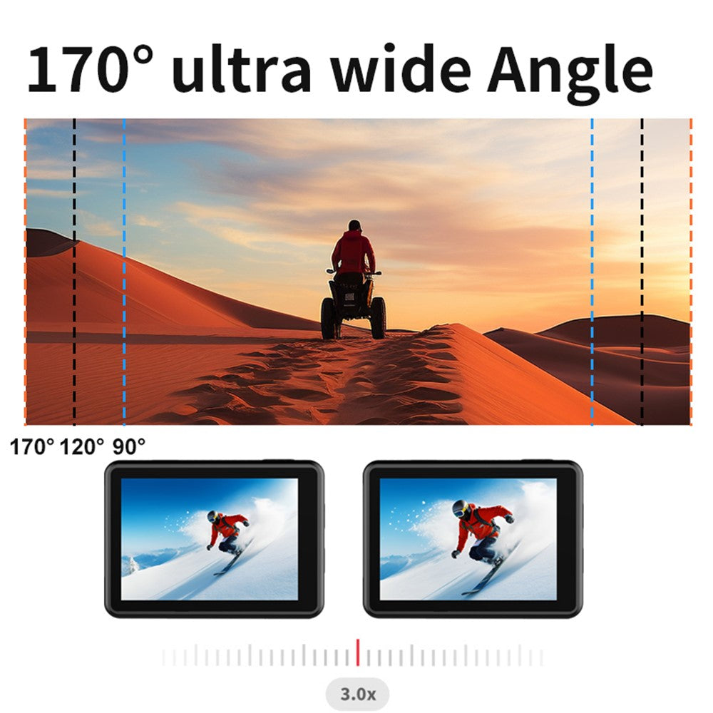 Câmara de Ação V5 5K WiFi EIS Dual Screen 30m