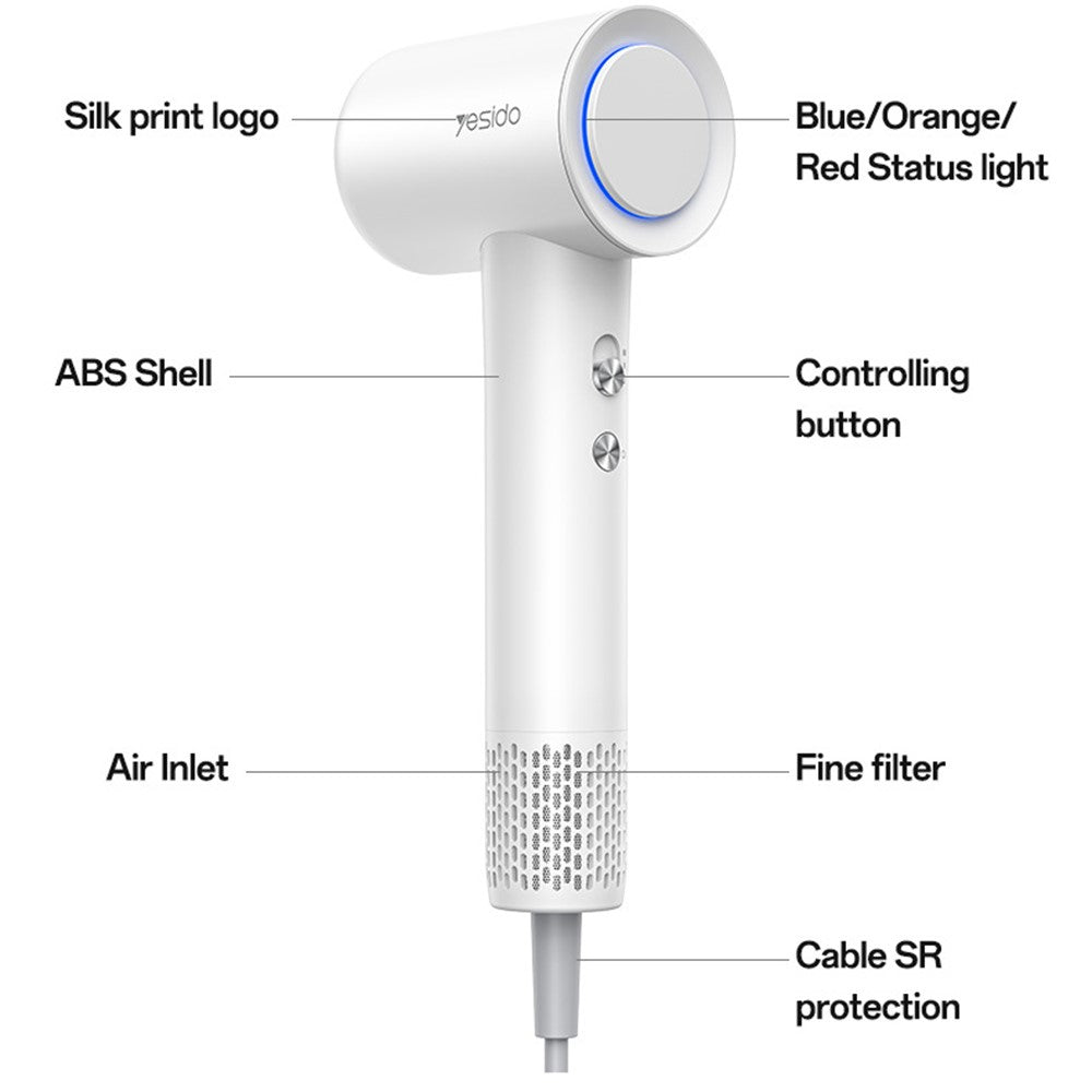 Secador de Cabelo Iónico YESIDO MG22