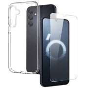 NORTHJO For Samsung Galaxy A16 5G / A16 4G Clear Case Soft TPU Phone Cover with Tempered Glass Screen Protector -  .