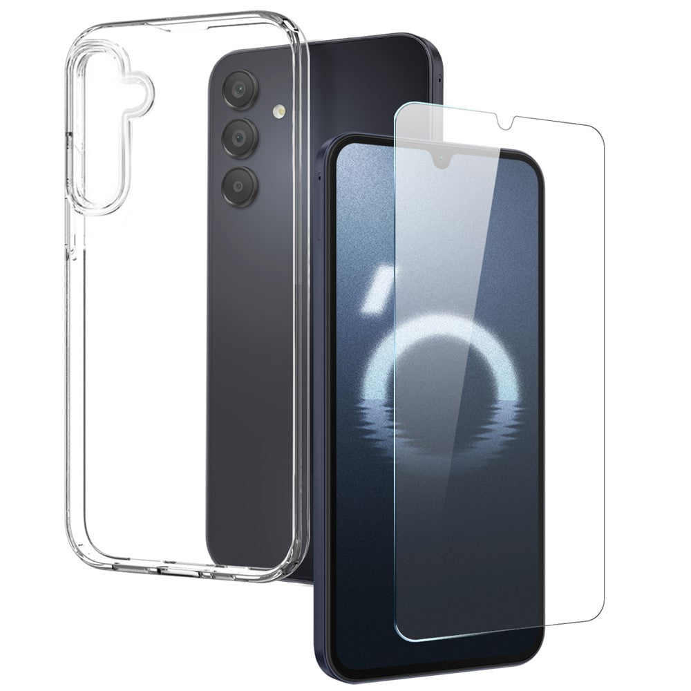 NORTHJO For Samsung Galaxy A16 5G / A16 4G Clear Case Soft TPU Phone Cover with Tempered Glass Screen Protector -  .