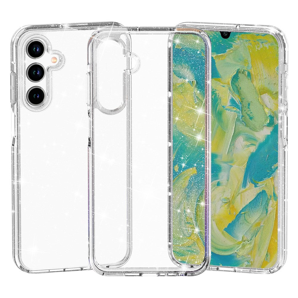 For Samsung Galaxy A16 5G / A16 4G Case TPU+PC Glitter Transparent Phone Cover -  .