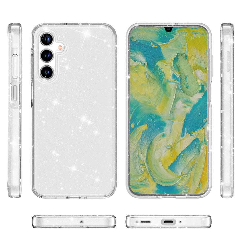 For Samsung Galaxy A16 5G / A16 4G Case TPU+PC Glitter Transparent Phone Cover -  .