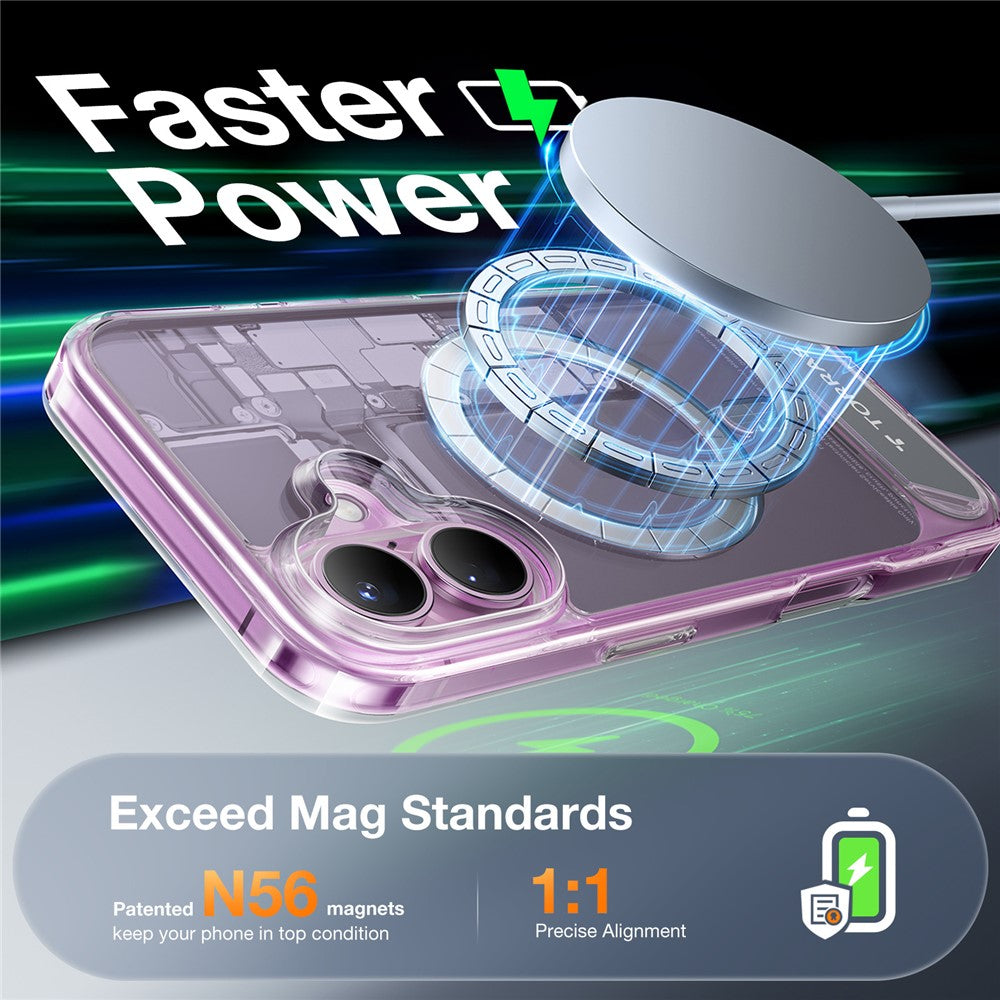 capa magnética torras kickstand transparente para iphone 16