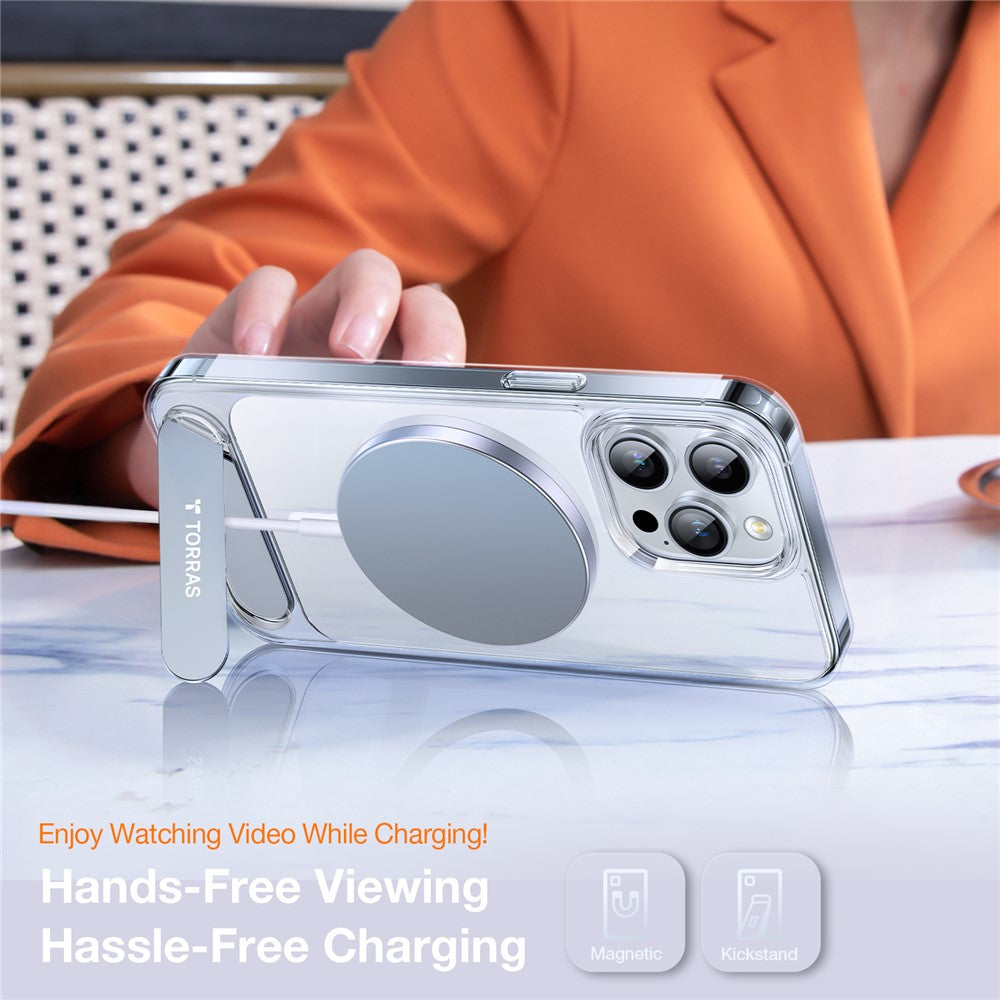 capa protetora torras transparente com suporte integrado iphone 15 pro
