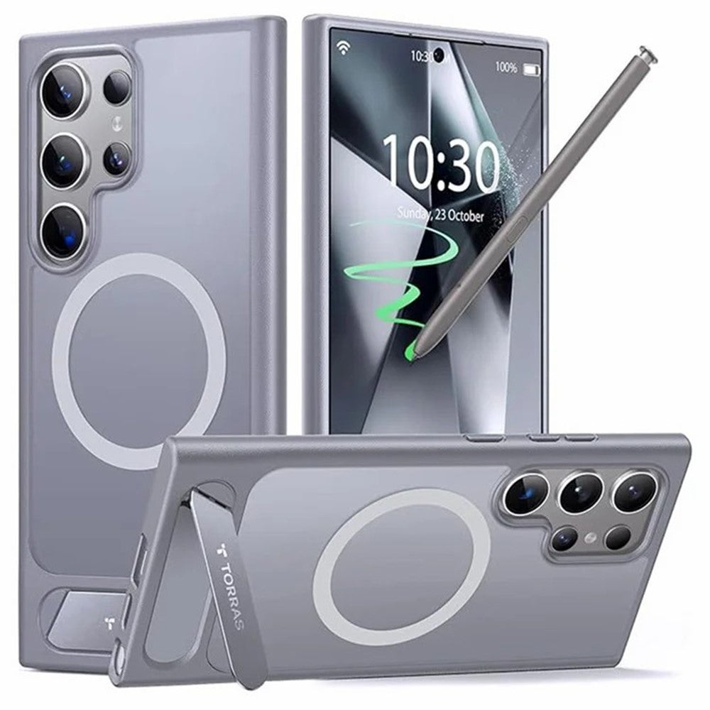 capa magnética torras kickstand para samsung s24 ultra titanium grey