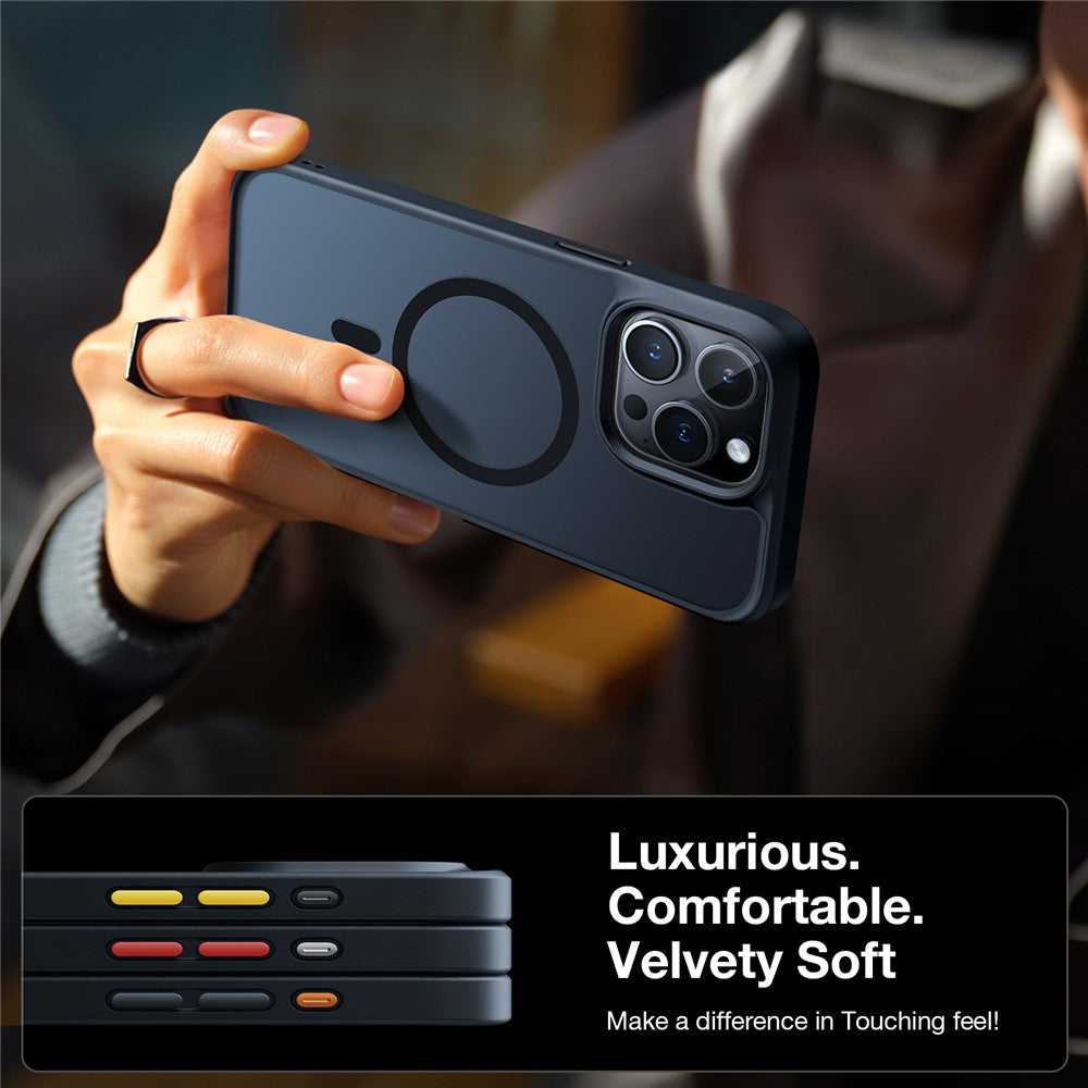 capa torras magsafe skin touch matte em pc e tpu iphone 15 pro max