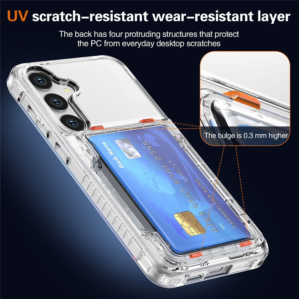 capa clear standcard com kickstand samsung s25