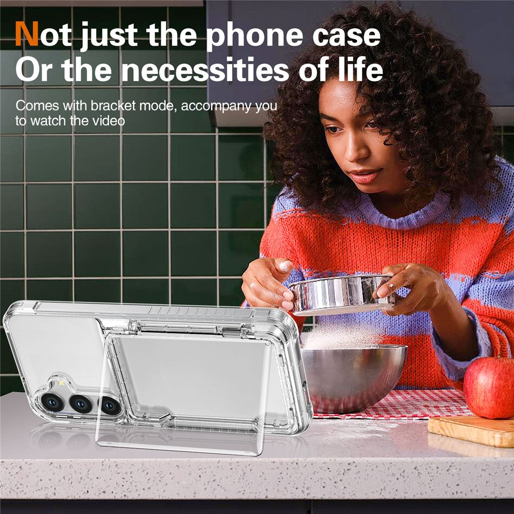 Capa Clear StandCard para Samsung S25 Plus