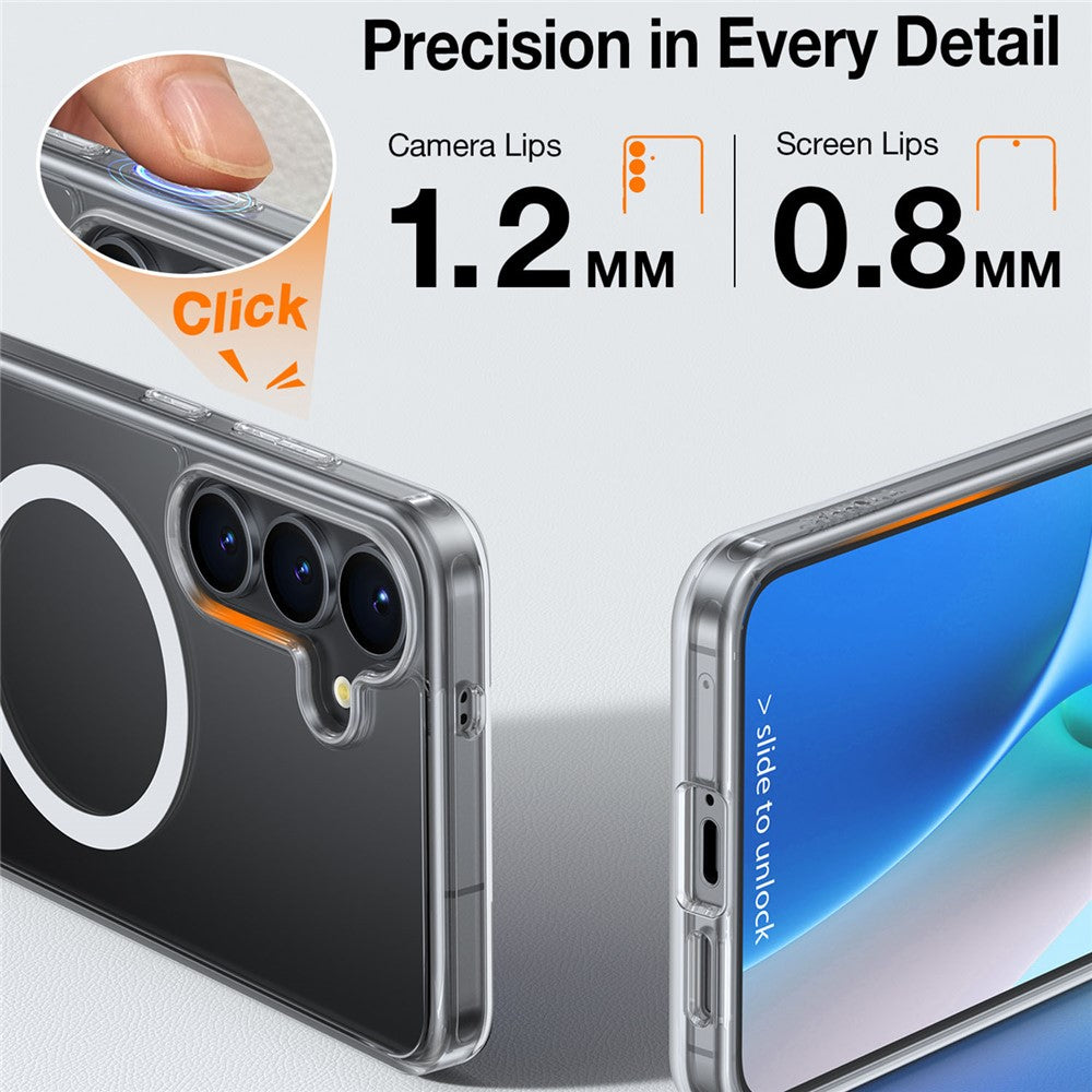 Capa Transparente Magnética Torras Kickstand para Samsung S25
