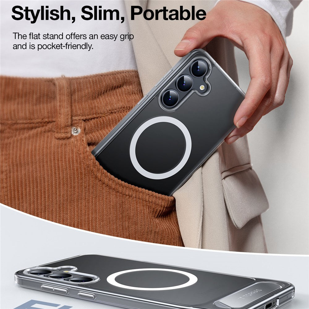 Capa Transparente Magnética Torras Kickstand para Samsung S25