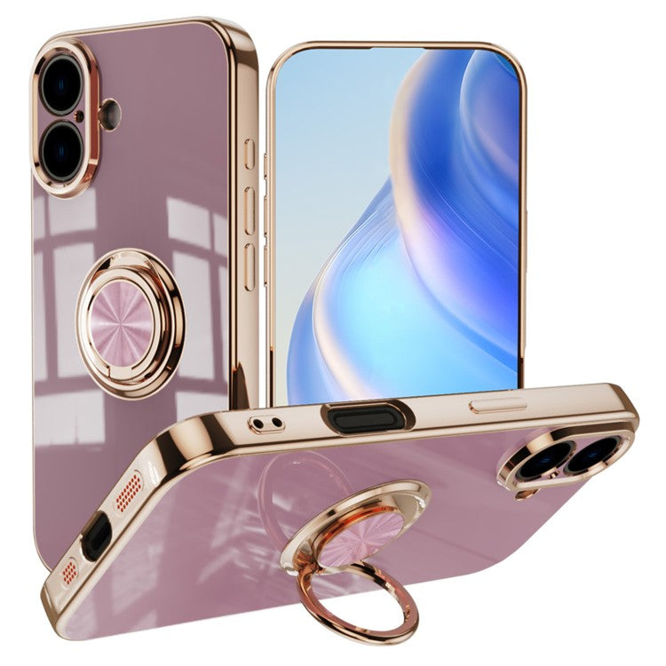 Capa TPU Electroplating com Anel 360° para iPhone 16 Plus