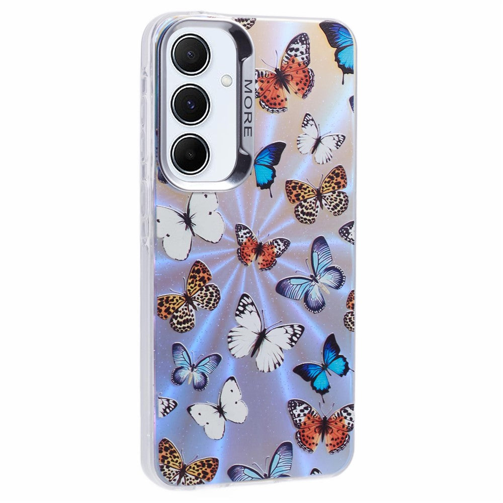 For Samsung Galaxy A16 5G / A16 4G Case Laser TPU+PC Phone Cover Electroplating Butterfly Pattern -  .