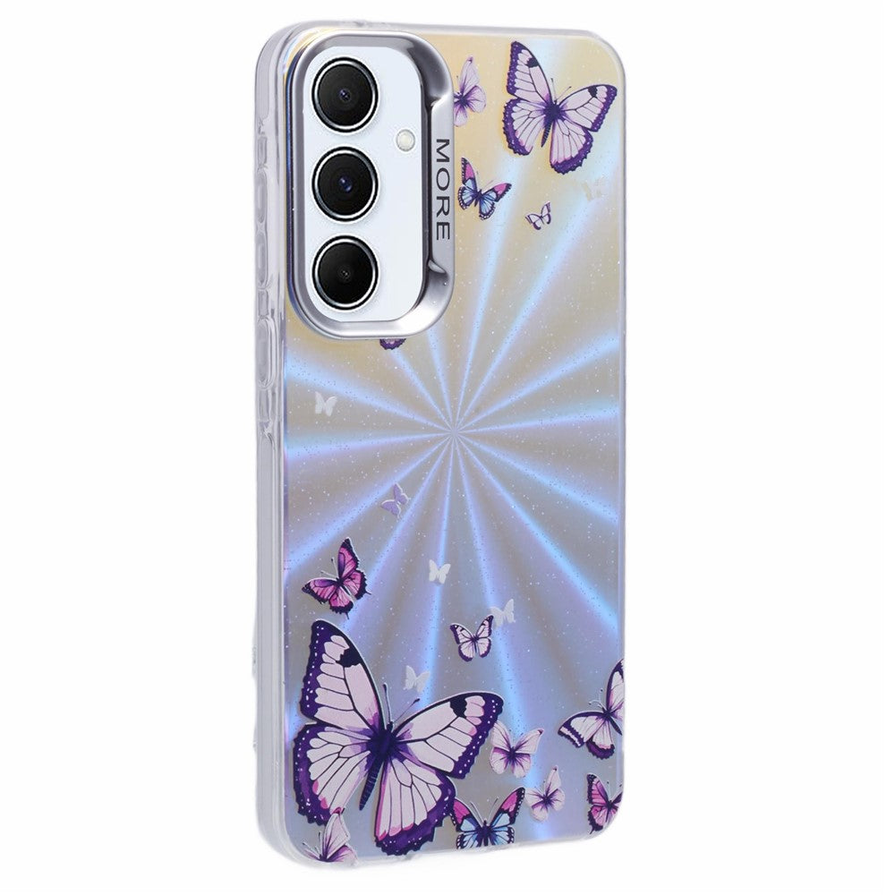 For Samsung Galaxy A16 5G / A16 4G Case Laser TPU+PC Phone Cover Electroplating Butterfly Pattern -  .