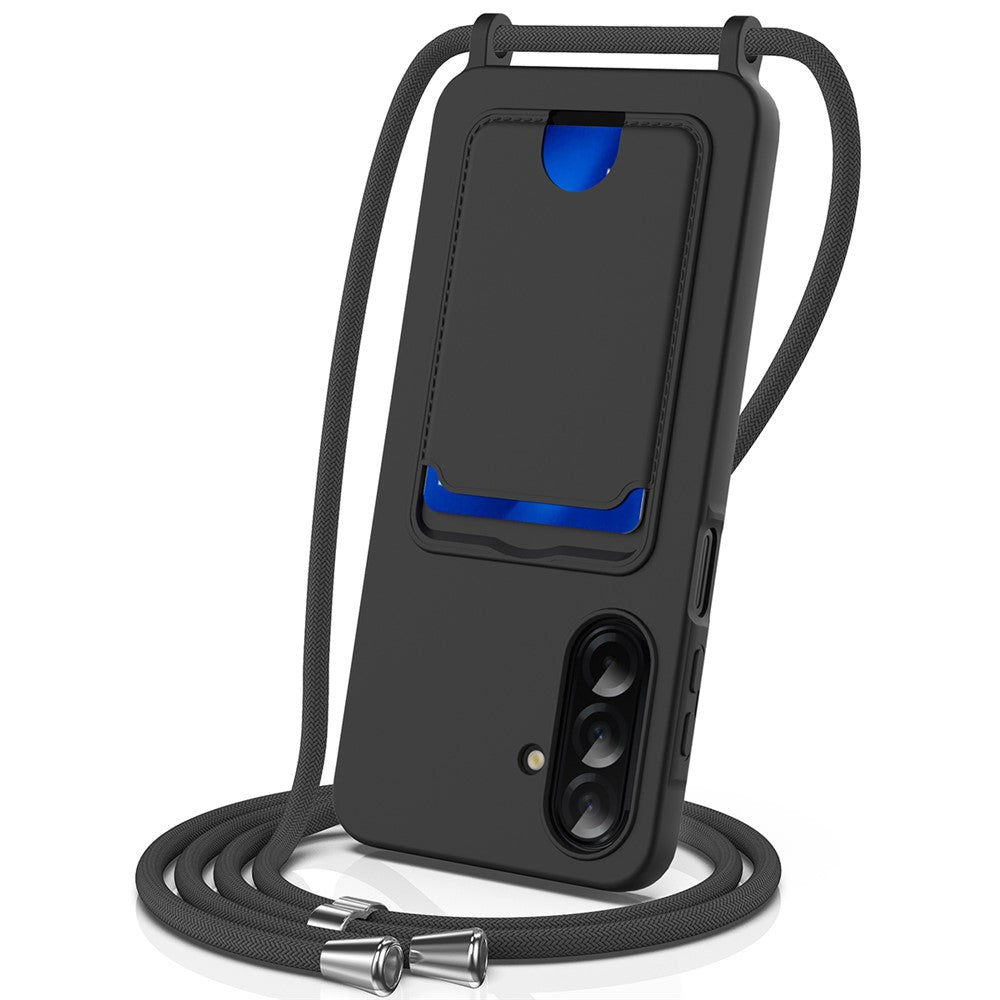 capa silicone com porta-cartão para samsung a36 e a56