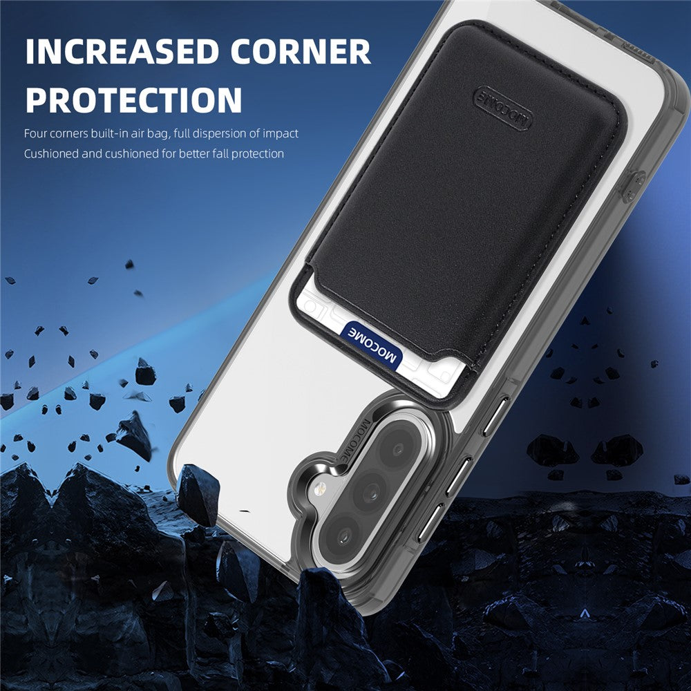 capa magcard clear com recorte magnético e espaço para cartão