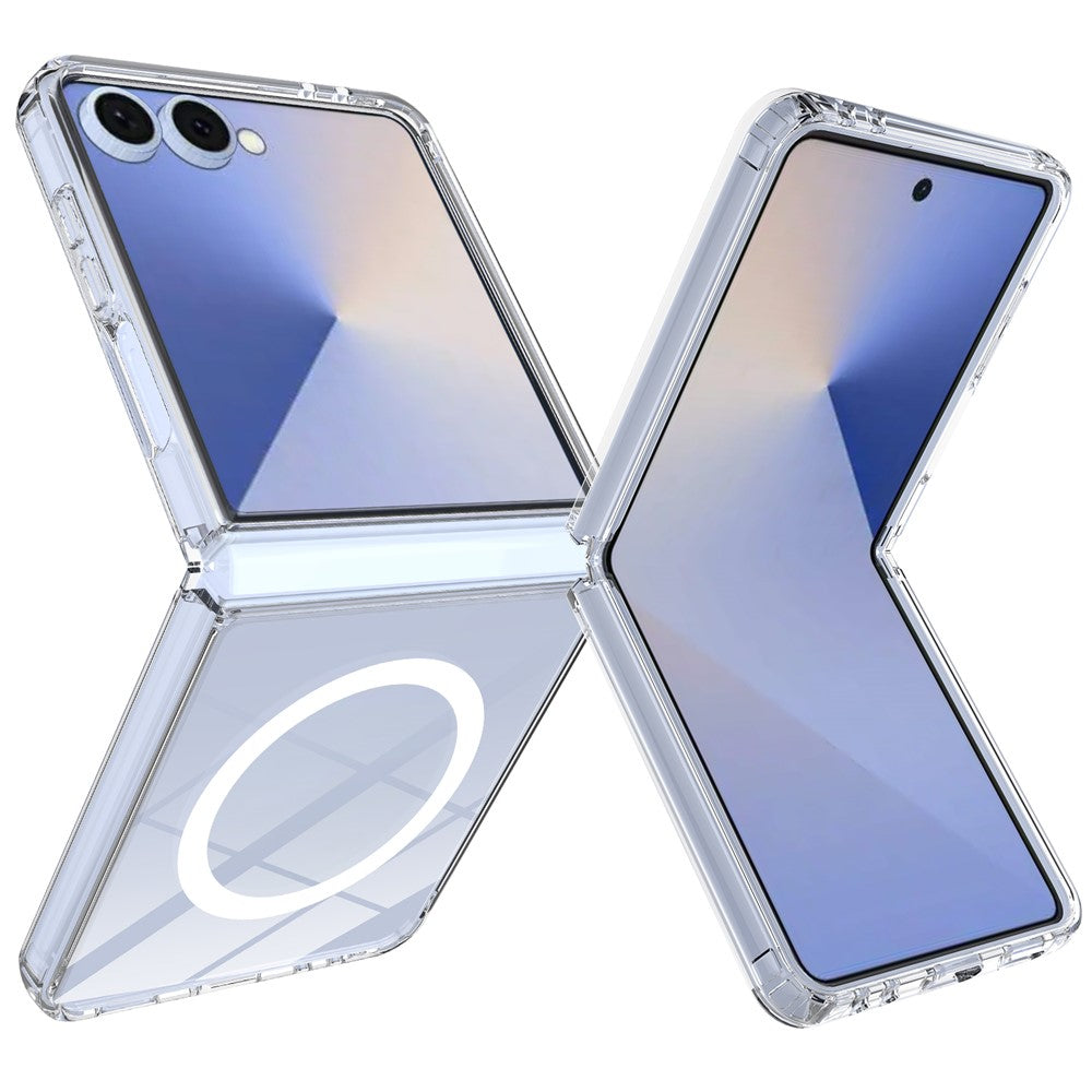 capa crystalmag transparente magsafe para samsung z flip7 5g