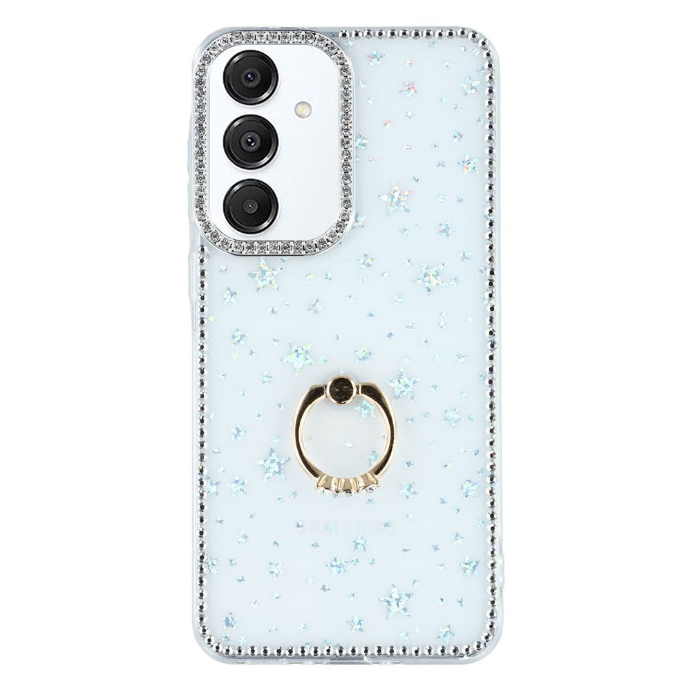 For Samsung Galaxy A16 5G / 4G Case with Ring Kickstand Rhinestone Edge TPU + PC IMD Phone Cover -  .