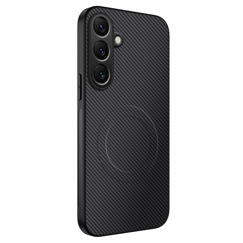 For Samsung Galaxy A16 4G / Galaxy A16 5G Case Compatible with MagSafe WANLONFENG TQ Series Carbon Fiber Texture PC TPU Phone Cover -  .