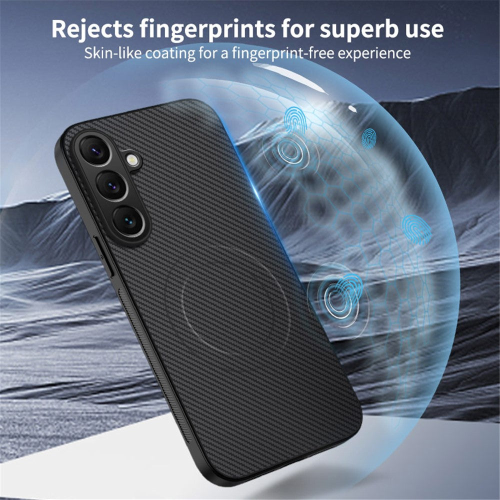 For Samsung Galaxy A16 4G / Galaxy A16 5G Case Compatible with MagSafe WANLONFENG TQ Series Carbon Fiber Texture PC TPU Phone Cover -  .