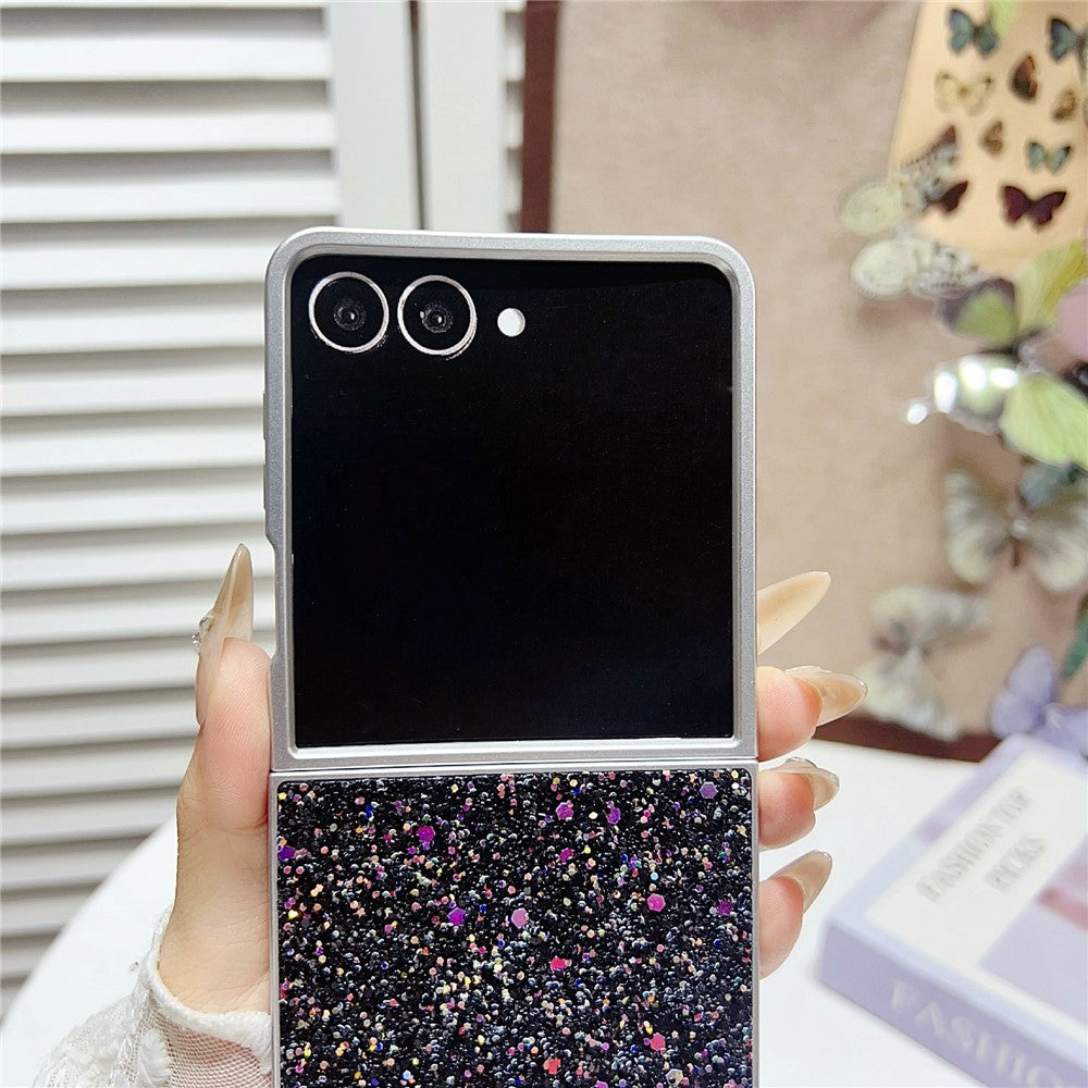 capa elegante efeito glitter samsung z flip7