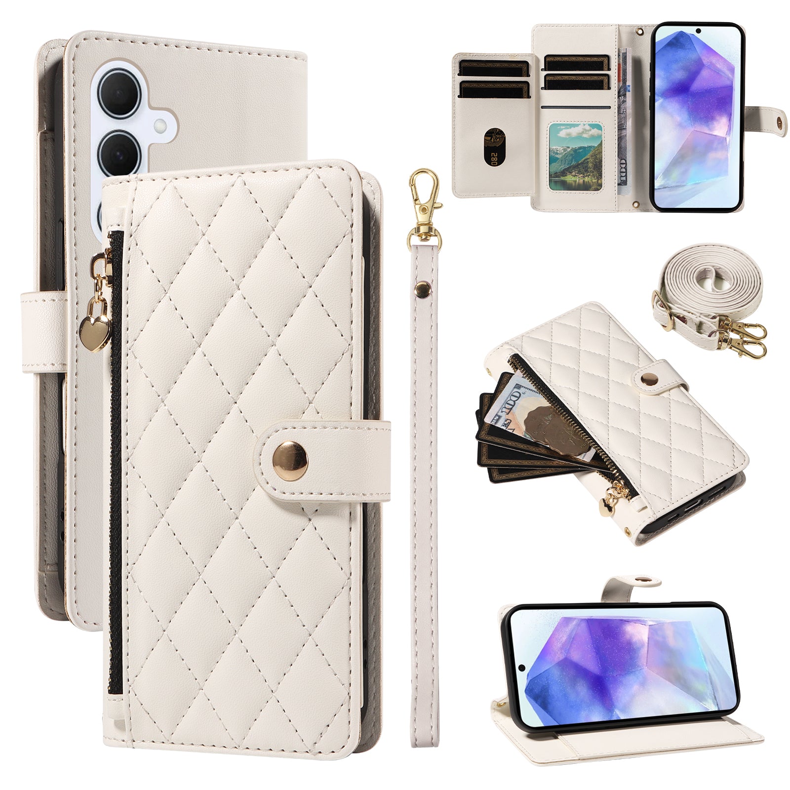 Capa Rhombus Strap para Samsung A55 5G
