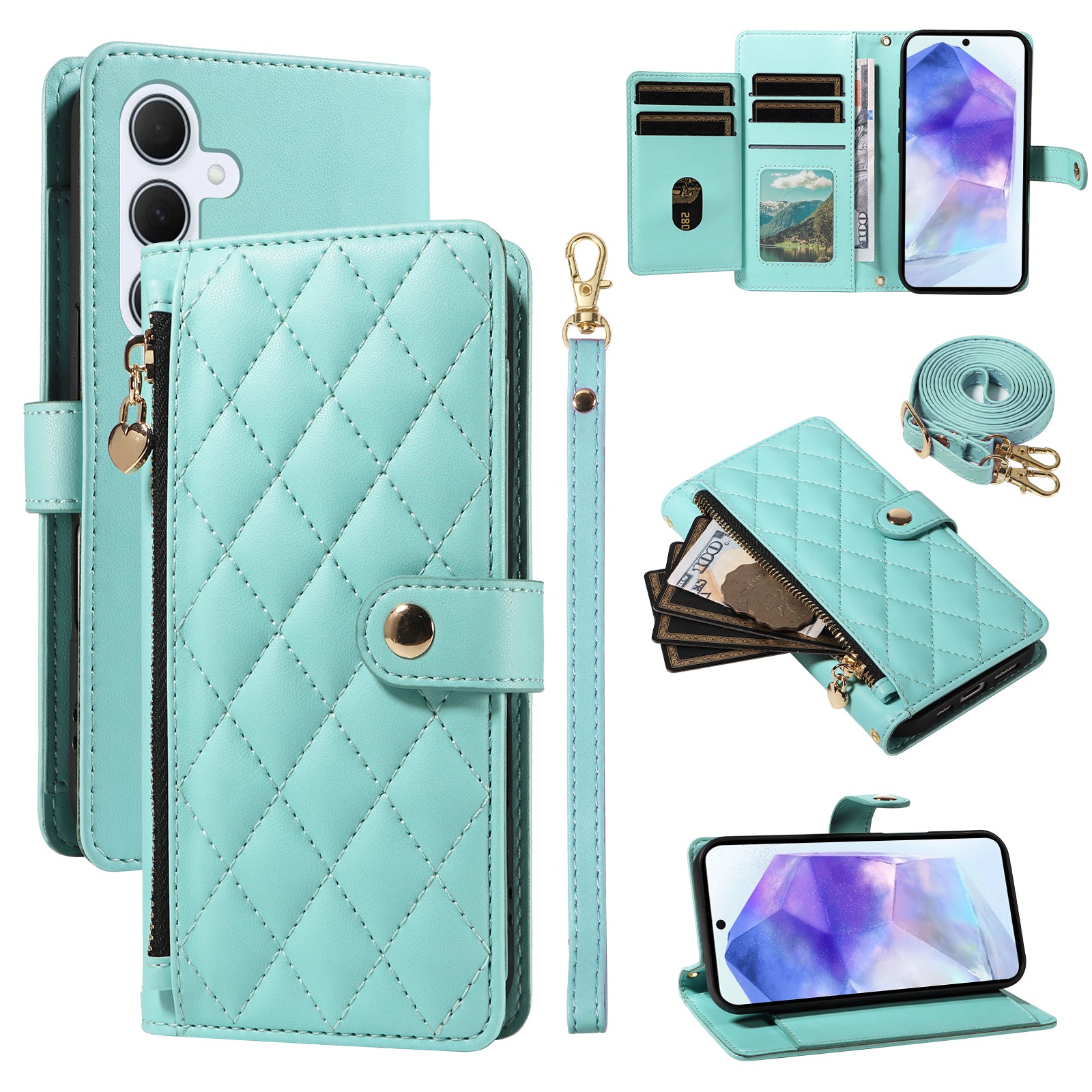 Capa Rhombus Strap para Samsung A55 5G