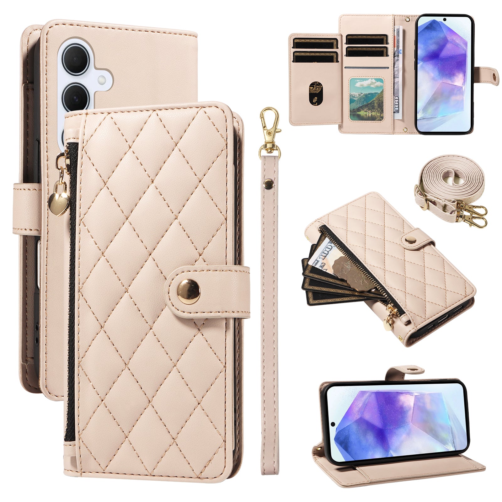 Capa Rhombus Strap para Samsung A55 5G