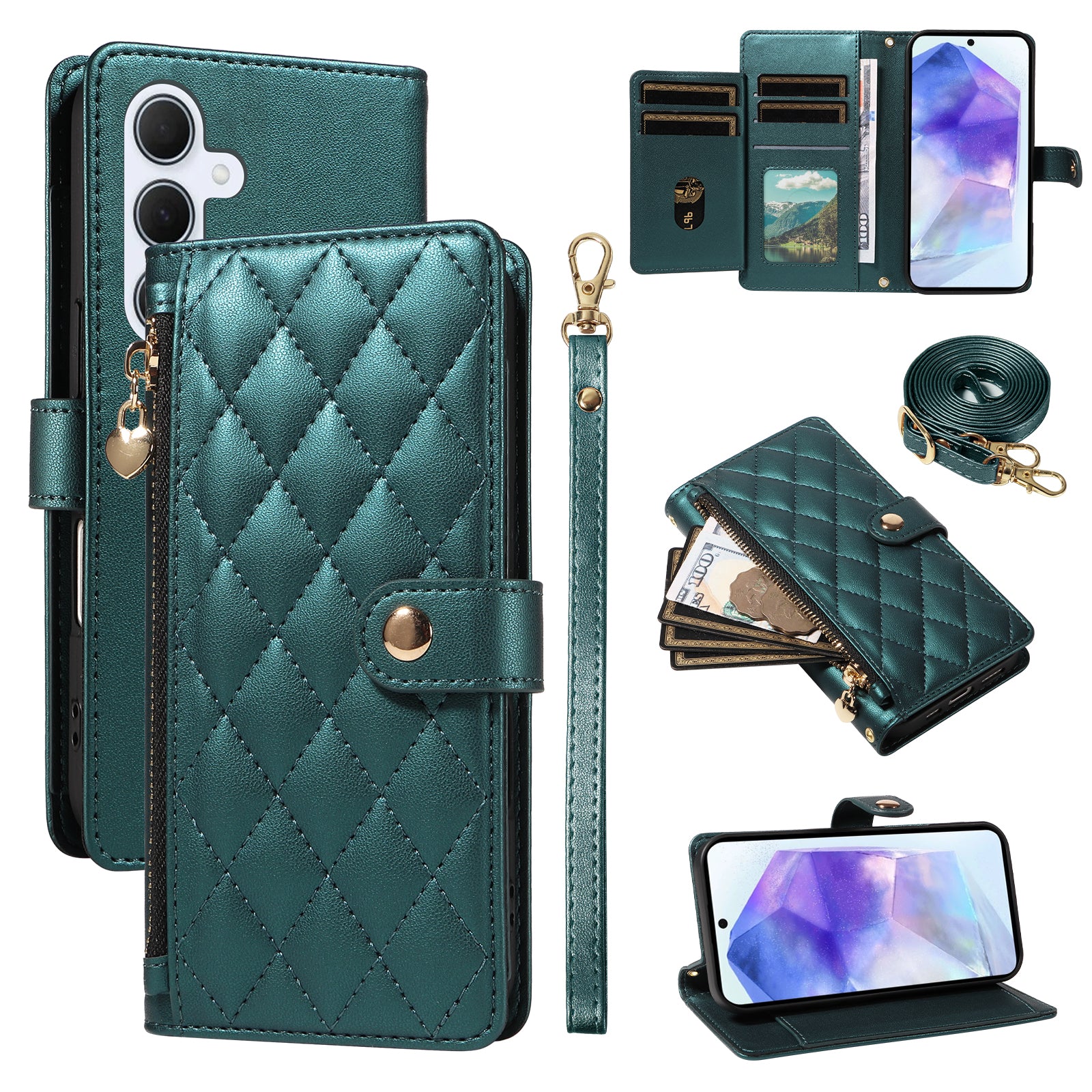 Capa Rhombus Strap para Samsung A55 5G