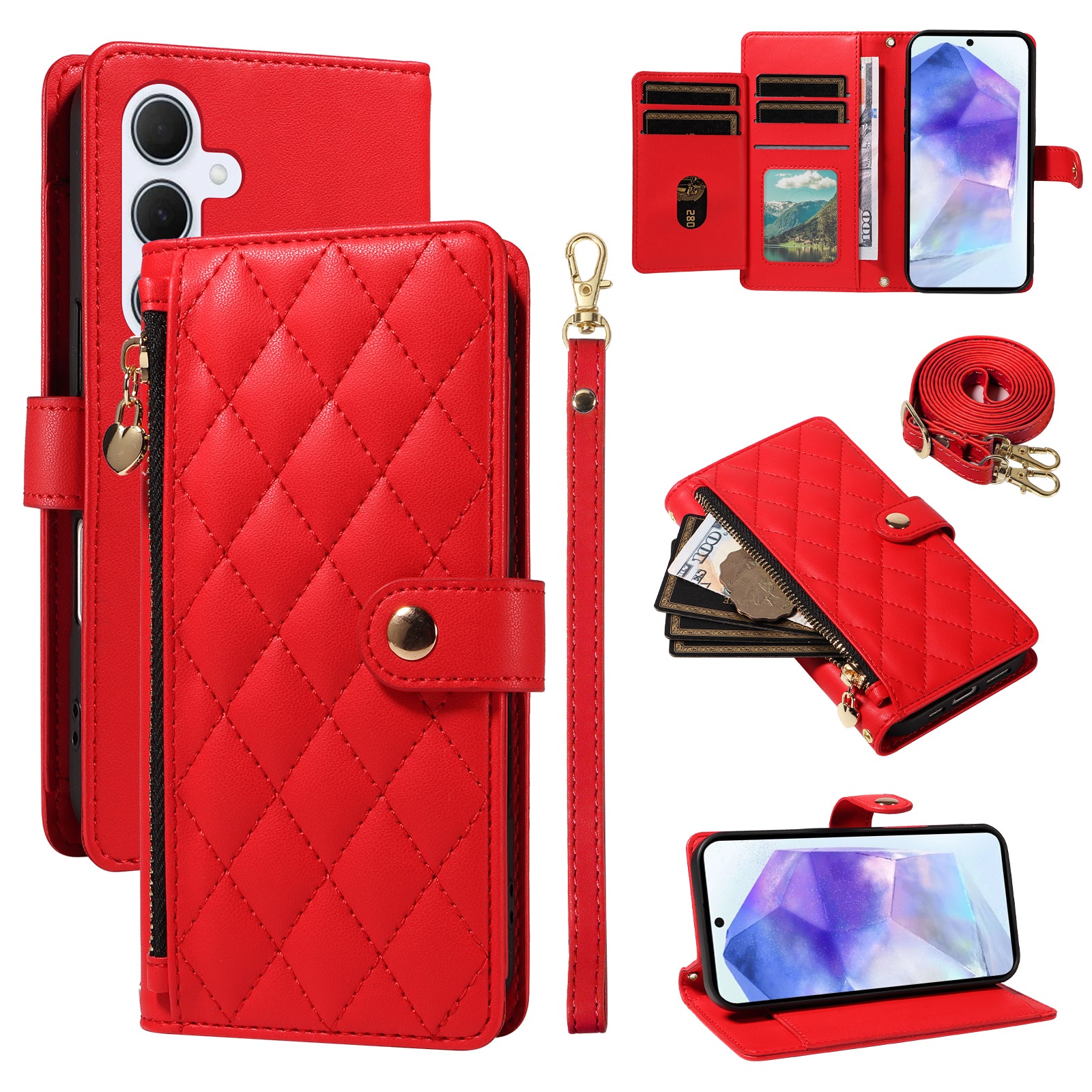 Capa Rhombus Strap para Samsung A55 5G