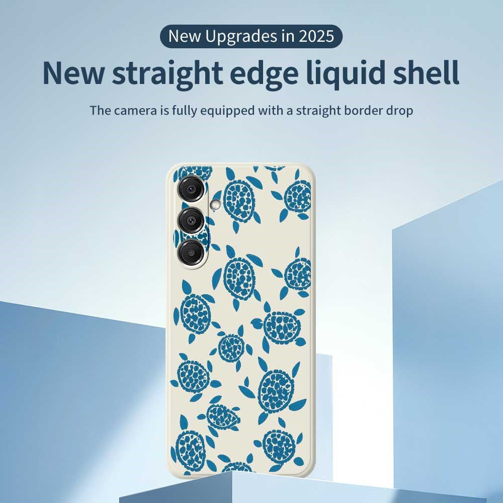 For Samsung Galaxy A16 5G  /  4G Case Blue Turtle Pattern Printing Straight Edge TPU Phone Back Cover -  .