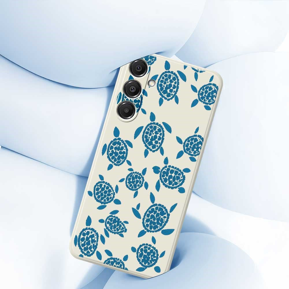 For Samsung Galaxy A16 5G  /  4G Case Blue Turtle Pattern Printing Straight Edge TPU Phone Back Cover -  .