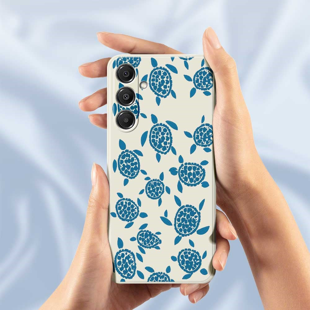 For Samsung Galaxy A16 5G  /  4G Case Blue Turtle Pattern Printing Straight Edge TPU Phone Back Cover -  .