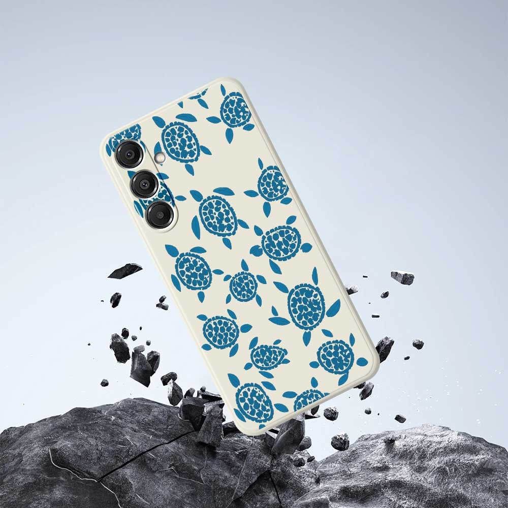 For Samsung Galaxy A16 5G  /  4G Case Blue Turtle Pattern Printing Straight Edge TPU Phone Back Cover -  .