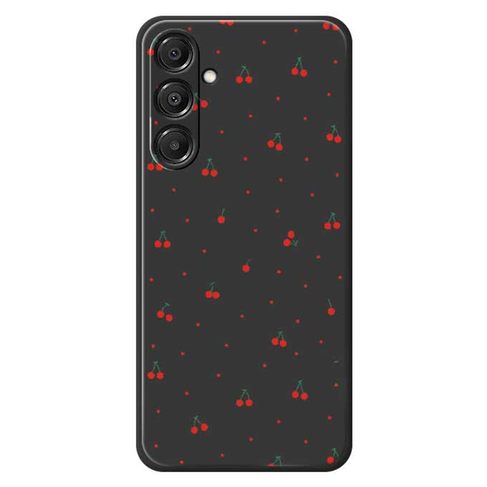 For Samsung Galaxy A16 5G  /  4G Case Red Cherry Pattern Printing Straight Edge TPU Phone Back Cover -  .