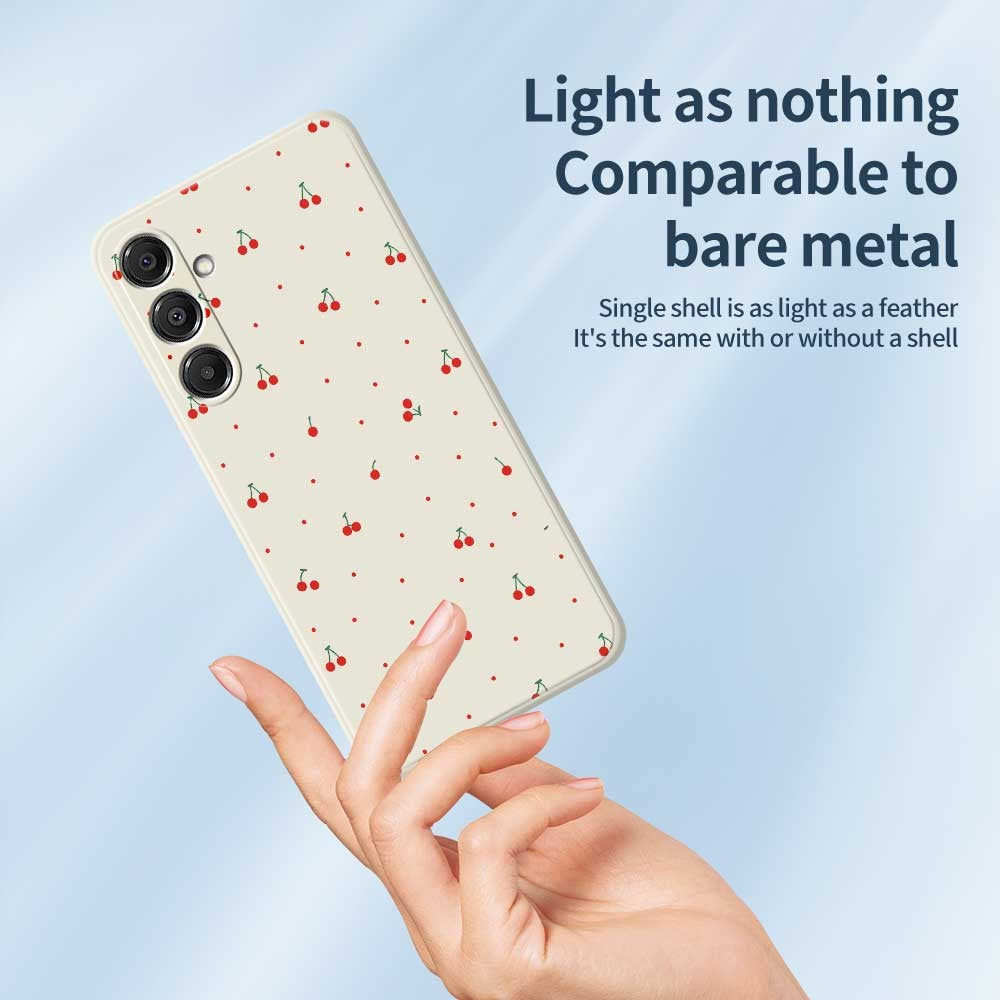 For Samsung Galaxy A16 5G  /  4G Case Red Cherry Pattern Printing Straight Edge TPU Phone Back Cover -  .