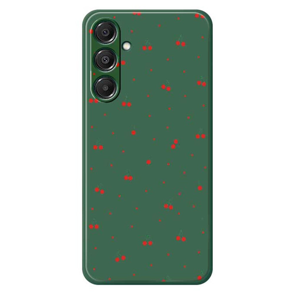 For Samsung Galaxy A16 5G  /  4G Case Red Cherry Pattern Printing Straight Edge TPU Phone Back Cover -  .