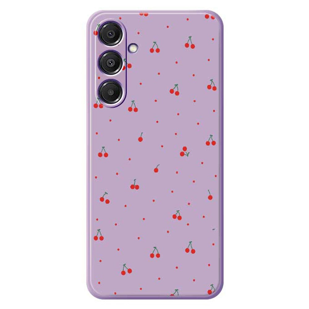 For Samsung Galaxy A16 5G  /  4G Case Red Cherry Pattern Printing Straight Edge TPU Phone Back Cover -  .